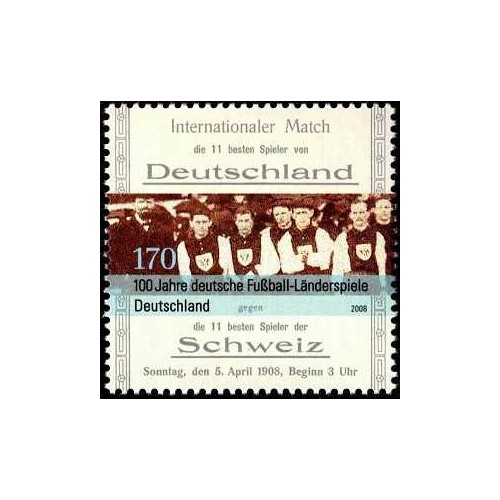 1 عدد تمبر صدمین سالگرد تیم فوتبال آلمان - جمهوری فدرال آلمان 2008