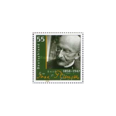 1 عدد تمبر صد و پنجاهمین سالگرد تولد ماکس پلانک - برنده نوبل فیزیک - جمهوری فدرال آلمان 2008