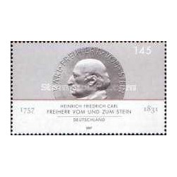1 عدد تمبر دویست و پنجاهمین سالگرد تولد بارون ووم استاین - جمهوری فدرال آلمان 2007