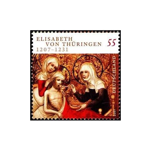 1 عدد تمبر هشتصدمین سالگرد تولد الیزابت مقدس تورینگن - جمهوری فدرال آلمان 2007