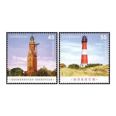 2 عدد تمبر فانوسهای دریائی - جمهوری فدرال آلمان 2007