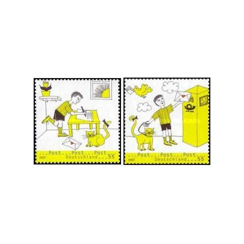 2 عدد تمبر ارسال در کارتون - تصاویر - جمهوری فدرال آلمان 2007