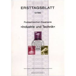 برگه اولین روز انتشار تمبرهای پستی صنعت و تکنیک - 110 و 130 و 300. - جمهوری فدرال آلمان 1982