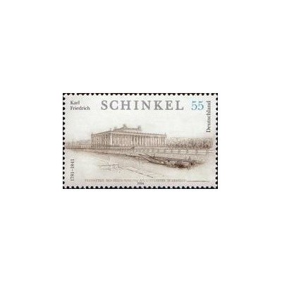 1 عدد تمبر دویست و پنجاه و پنجمین سالگرد تولد کارل فردریش شینکل - حودچسب - جمهوری فدرال آلمان 2006