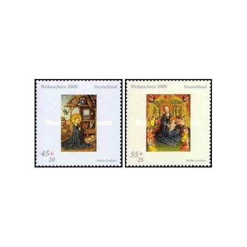 2 عدد تمبر کریسمس مبارک - جمهوری فدرال آلمان 2005 2 عدد تمبر کریسمس مبارک - جمهوری فدرال آلمان 2005