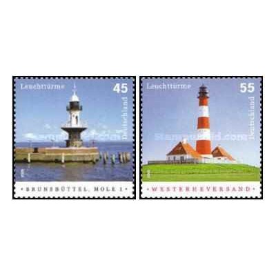 2 عدد تمبر فانوس های دریایی- خودچسب  - جمهوری فدرال آلمان 2005