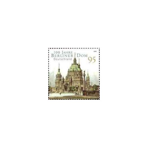 1 عدد  تمبر  صدمین سالگرد کلیسای جامع برلین - جمهوری فدرال آلمان 2005 ارزش روی تمبرها 0.95 یورو