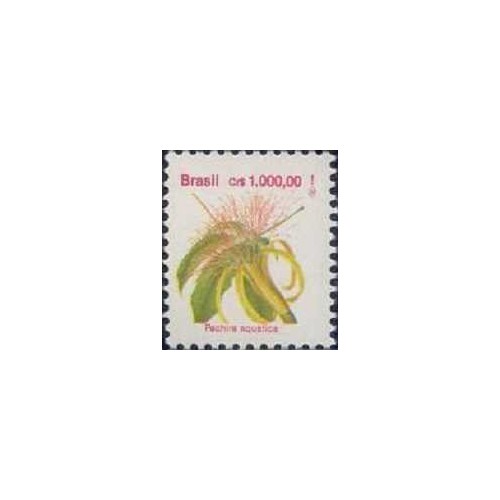 1 عدد  تمبر سری پستی - گل ها -  ارز بیان شده به عنوان "Cr 1000"  - برزیل 1992