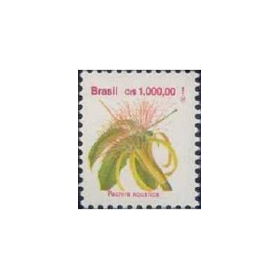 1 عدد  تمبر سری پستی - گل ها -  ارز بیان شده به عنوان "Cr 1000"  - برزیل 1992