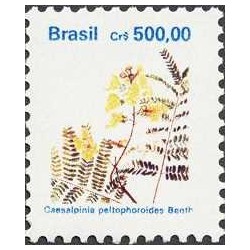 1 عدد  تمبر سری پستی - گل ها -  ارز بیان شده به عنوان "Cr 500"  - برزیل 1991 قیمت 2.6 دلار
