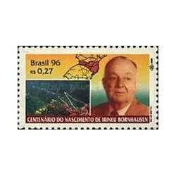 1 عدد  تمبر صدمین سالگرد تولد ایرینیو بورنهاوزن، فرماندار ایالت سانتا کاتارینا - برزیل 1996