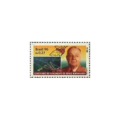 1 عدد  تمبر صدمین سالگرد تولد ایرینیو بورنهاوزن، فرماندار ایالت سانتا کاتارینا - برزیل 1996