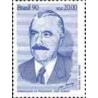 1 عدد  تمبر ادای احترام به خوزه سرنی، رئیس جمهور بازنشسته - برزیل 1990