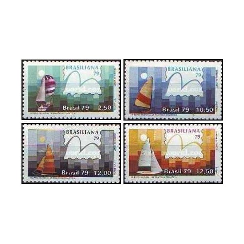 4 عدد  تمبر سومین سالگرد برگزاری نمایشگاه تمبر جهانی "برازیلیانا 79" - قایق های بادبانی، برزیل - برزیل 1979
