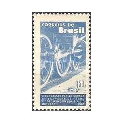 1 عدد  تمبر دهمین سالگرد کنگره راه آهن پان آمریکا - برزیل 1960