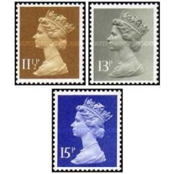 3 عدد تمبرسری پستی - ملکه الیزابت دوم -  11,13,15 - انگلیس 1979