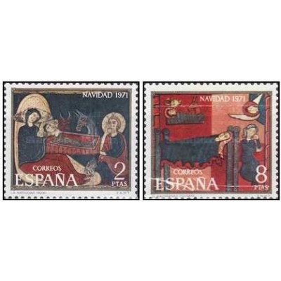 2 عدد تمبر کریسمس  - اسپانیا 1971
