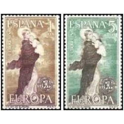 2 عدد تمبر مشترک اروپا - Europa Cept  - اسپانیا 1963