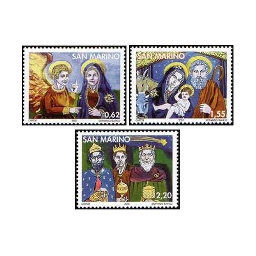 3 عدد تمبر کریسمس - سان مارینو 2005 ارزش روی تمبر 4.37 یورو