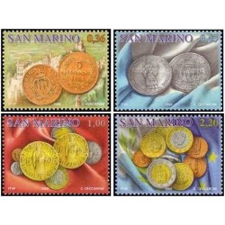 4 عدد تمبرسکه ها - سان مارینو 2005 ارزش روی تمبر 4 یورو