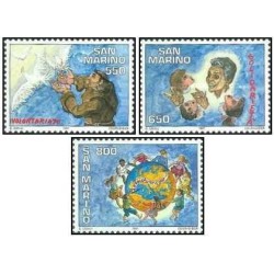 3 عدد تمبر خدمات داوطلبانه و همبستگی - سان مارینو 1997
