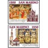 2 عدد تمبر هفتصدمین سالگرد باسیلیکا سانتا کروچه، فلورانس - سان مارینو 1995