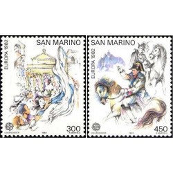 2 عدد تمبر مشترک اروپا - Europa Cept - رویدادهای تاریخی - سان مارینو 1982