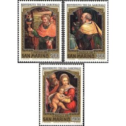 3 عدد تمبر کریسمس - پانصدمین سالگرد تولد بنونوتو تیسی - سان مارینو 1981