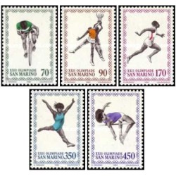 5 عدد تمبر بازی های المپیک - مسکو، اتحاد جماهیر شوروی - سان مارینو 1980