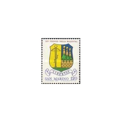 1 عدد تمبر نشانهای ملی - چهاردهمین دوره مسابقات کمان کراس - سان مارینو 1979