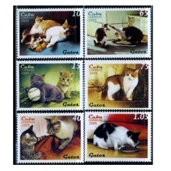 6 عدد تمبر گربه ها - کوبا 2009