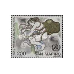 1 عدد تمبر سال جهانی روماتیسم - سان مارینو 1977