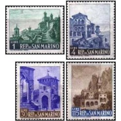 4 عدد تمبر ساختمانها - سان مارینو 1961 