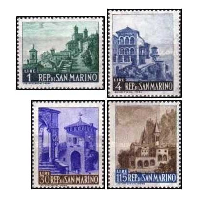 4 عدد تمبر ساختمانها - سان مارینو 1961 
