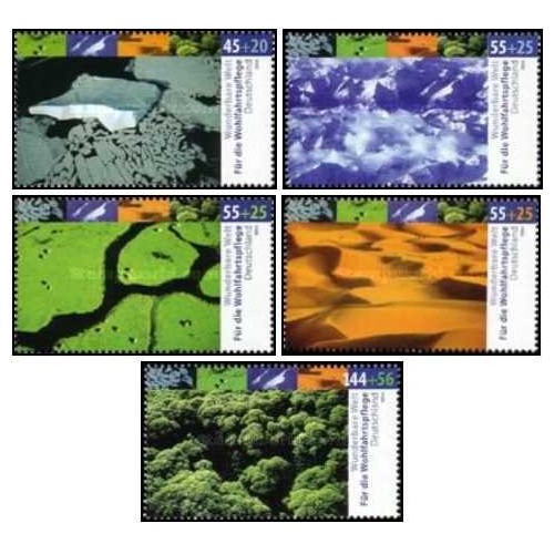 5 عدد تمبر اقلیم های جهان - جمهوری فدرال آلمان 2004