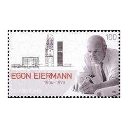 1 عدد تمبر صدمین سالگرد تولد اگون آیرمان - معمار - جمهوری فدرال آلمان