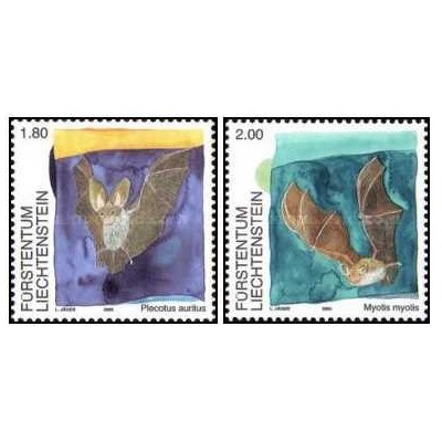 2 عدد تمبر خفاشها - لیختنشتاین 2005 ارزش روی تمبرها 3.8 فرانک سوئیس