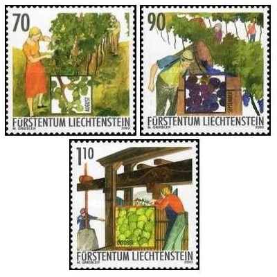 3 عدد تمبر کشت انگور در پاییز - لیختنشتاین 2003 ارزش روی تمبرها 2.7 فرانک سوئیس