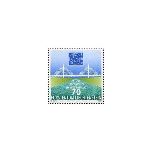 1 عدد تمبر پنجاهمین سالگرد انجمن معلولان لیختن اشتاین - لیختنشتاین 2003 ارزش روی تمبرها 0.7فرانک سوئیس