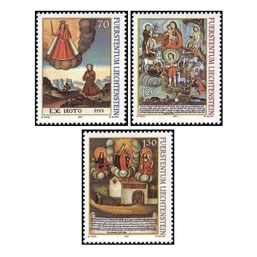 3 عدد تمبر نقاشی های نذر شده - لیختنشتاین 2001 ارزش روی تمبرها 3.2 فرانک سوئیس