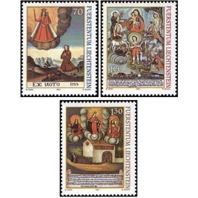 3 عدد تمبر نقاشی های نذر شده - لیختنشتاین 2001 ارزش روی تمبرها 3.2 فرانک سوئیس