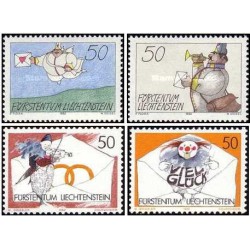 4 عدد تمبر تبریک - لیختنشتاین 1992 ارزش روی تمبرها 2 فرانک سوئیس