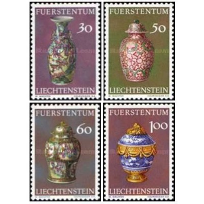 4 عدد تمبرگلدان های چینی - لیختنشتاین 1974 ارزش روی تمبرها 2.4 فرانک سوئیس