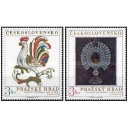 2 عدد تمبر قلعه پراگ - چک اسلواکی 1974 قیمت 4.2 دلار