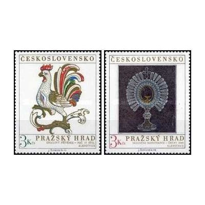 2 عدد تمبر قلعه پراگ - چک اسلواکی 1974 قیمت 4.2 دلار