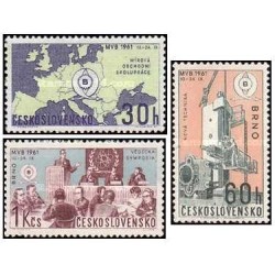 3 عدد تمبر نمایشگاه بین المللی تجارت، برنو - چک اسلواکی 1961