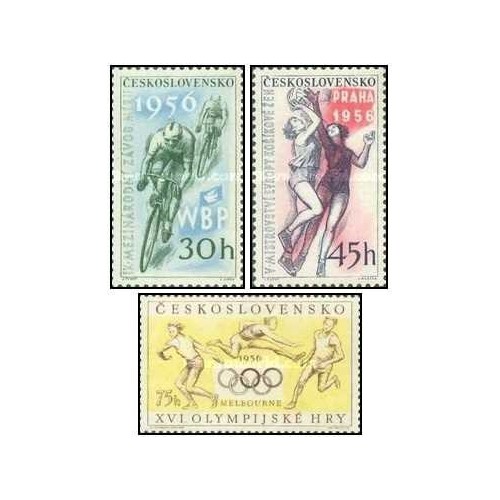 3 عدد تمبر رویدادهای ورزشی 1956 - چک اسلواکی 1956 قیمت 6.8 دلار