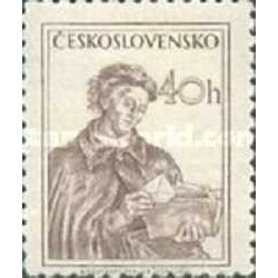 1 عدد تمبر سری پستی مشاغل - 40H- چک اسلواکی 1954