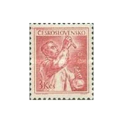 1 عدد تمبر سری پستی مشاغل - 3K- چک اسلواکی 1954