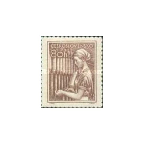 1 عدد تمبر سری پستی مشاغل - 80H - چک اسلواکی 1954